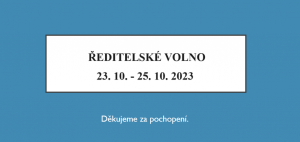 Ředitelské volno - Oznámení 1
